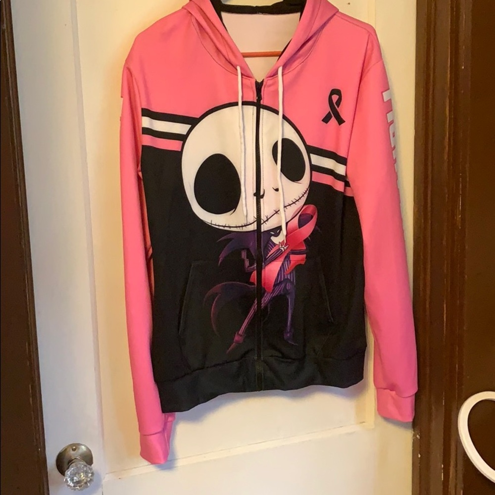 Jack Skellington Breast Cancer Awareness Hoodie